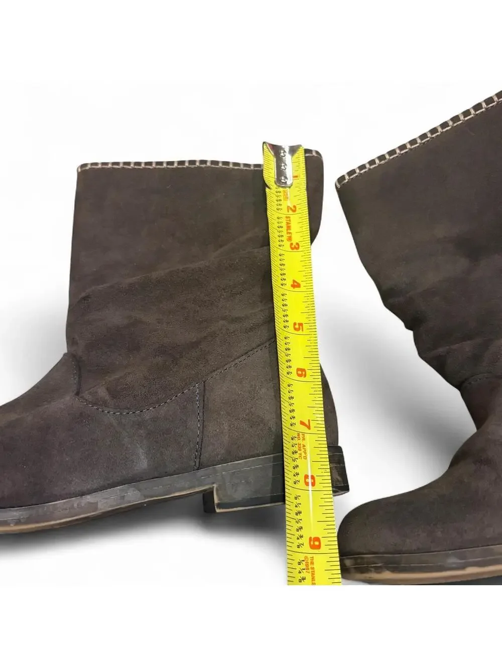 Coolway Spain Brown Suede Slouch Stitch Detail Boots EU38/US7.5
